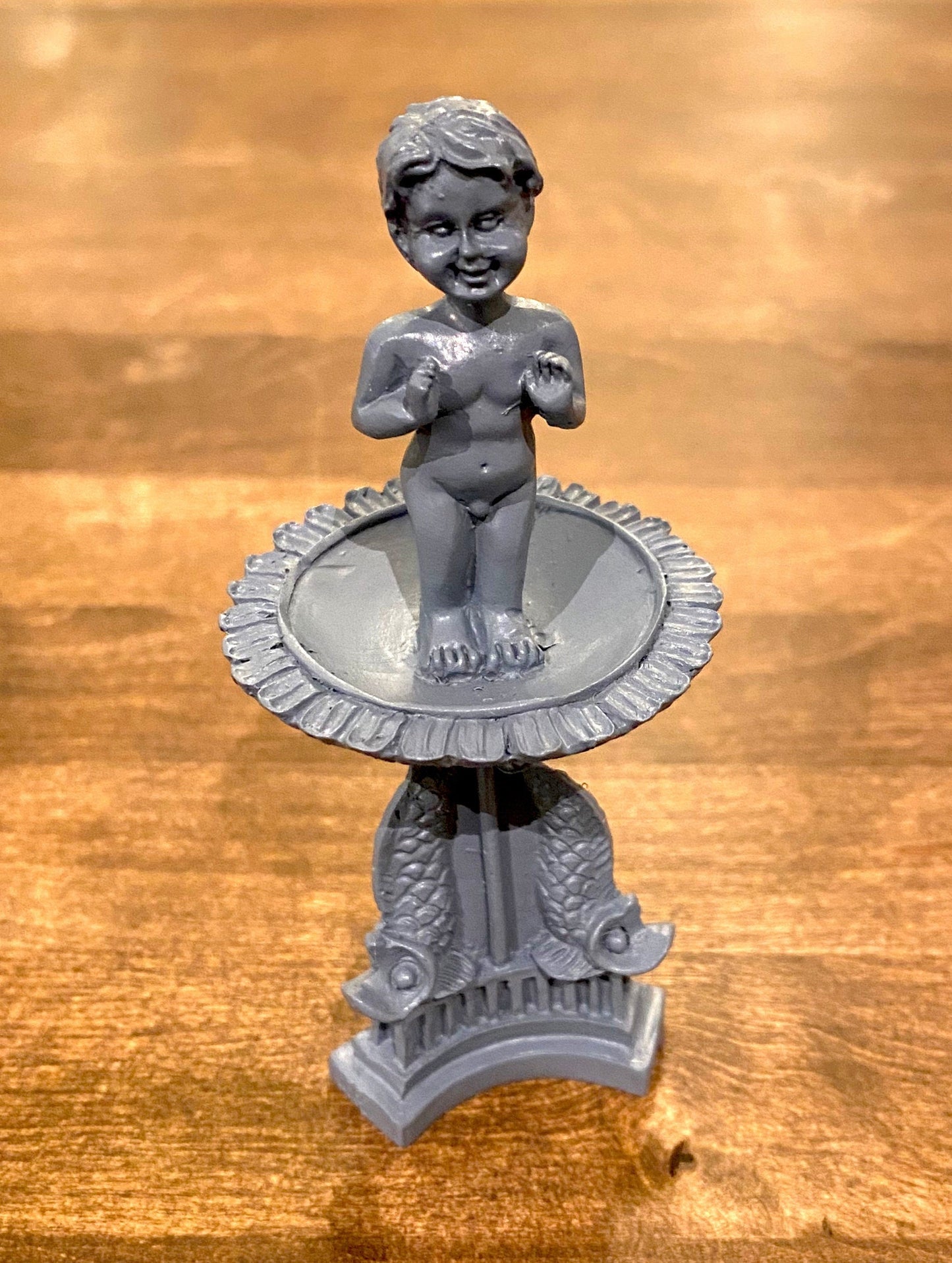 Miniature Cherub Bird Bath Garden Handmade Dollhouse Accessory.  1:12 Scale