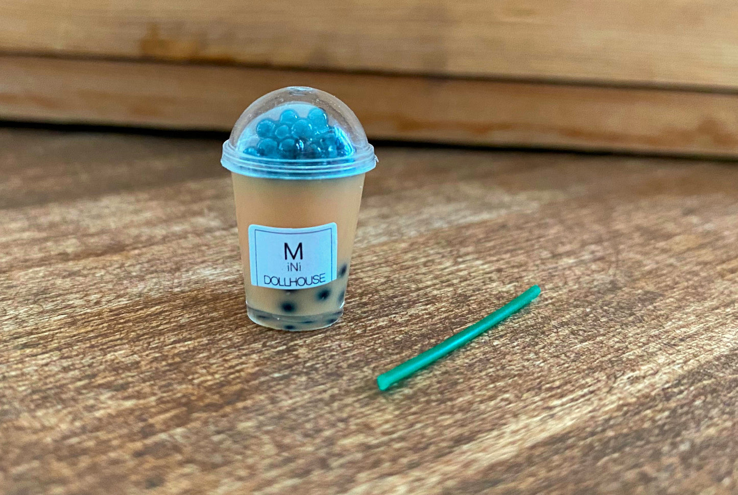 Miniature Boba Matcha Milk Tea Cups 4. Dollhouse Accessories 1:12 Scale