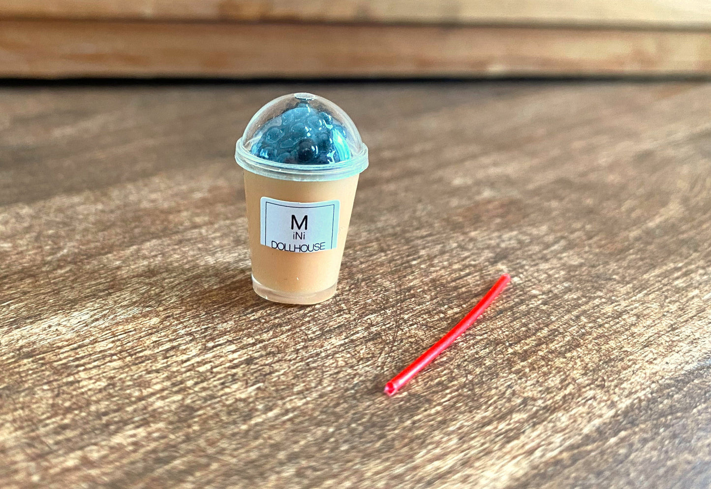 Miniature Boba Matcha Milk Tea Cups 4. Dollhouse Accessories 1:12 Scale
