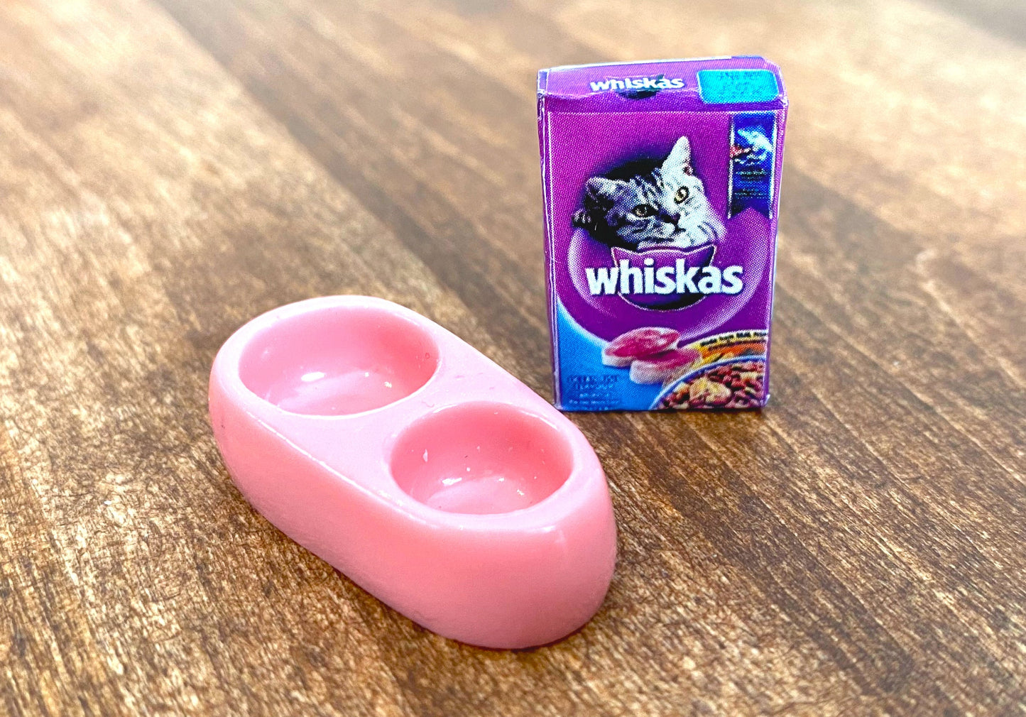 Miniature Dog or Cat Food and Bowl. Dollhouse Accessories. 1:12 Scale