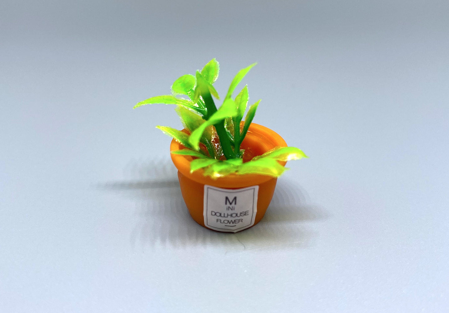 Miniature Plants in Ceramic Pots. Cute Green Flowers and Leaves. Dollhouse Accessories 1:12 Scale