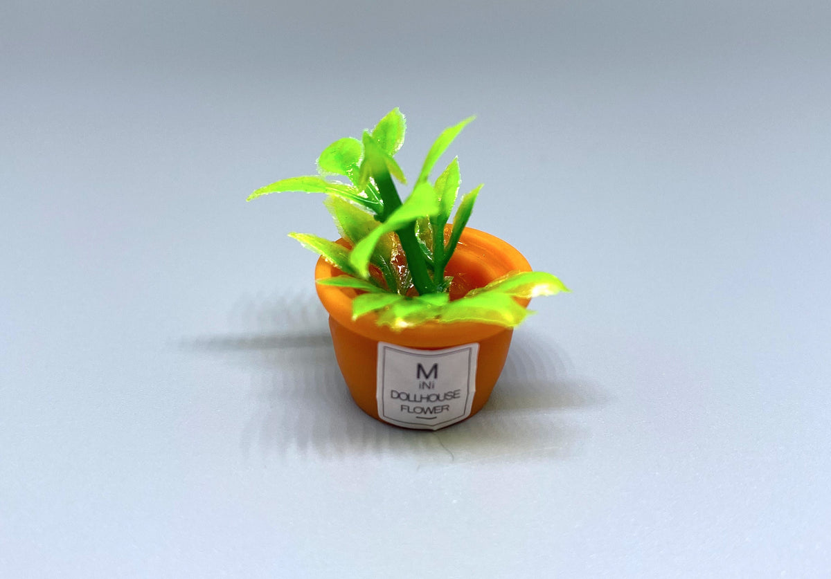 Miniature Flowers and Leaves in Ceramic Pot 1:12 Scale Detail