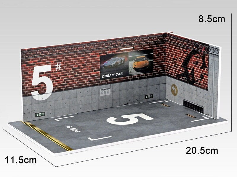 Miniature Acrylic Toy Car Case 1:18 Scale Angle View