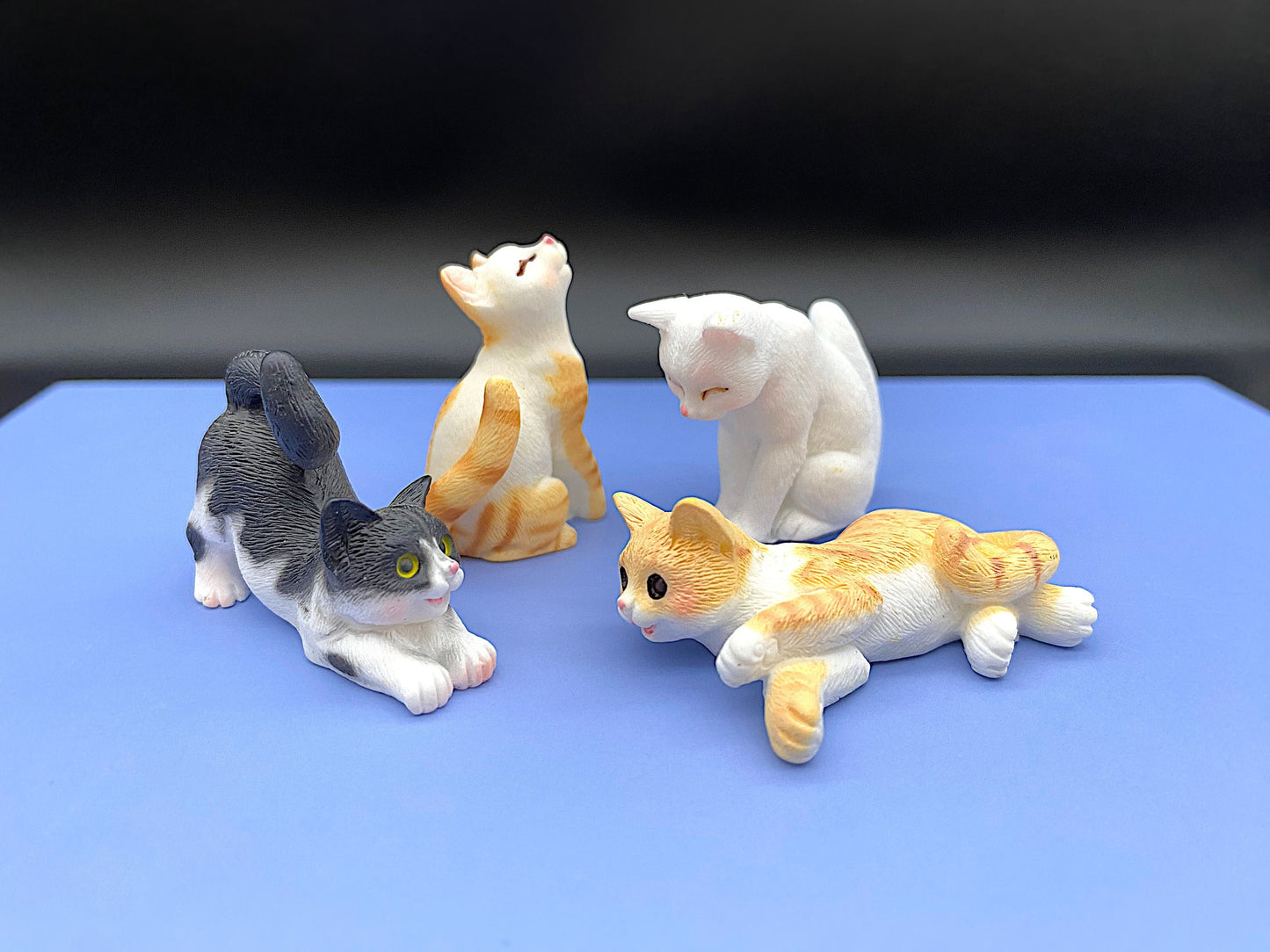 Miniature Cats. 1:12 Scale Miniature. Kitten Figurine. Dollhouse Accessory