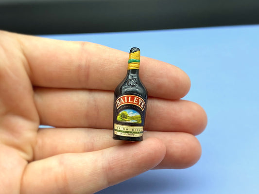 Miniature Baileys Bottle. Kitchen Accessory. Model Dollhouse Drink