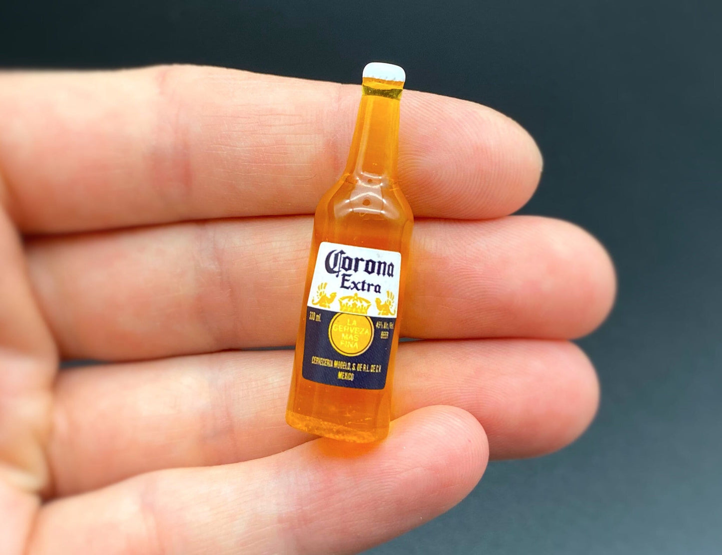 Miniature Corona Beer Bottle Cerveza. Kitchen Drink Dollhouse Accessories 1:6 Scale