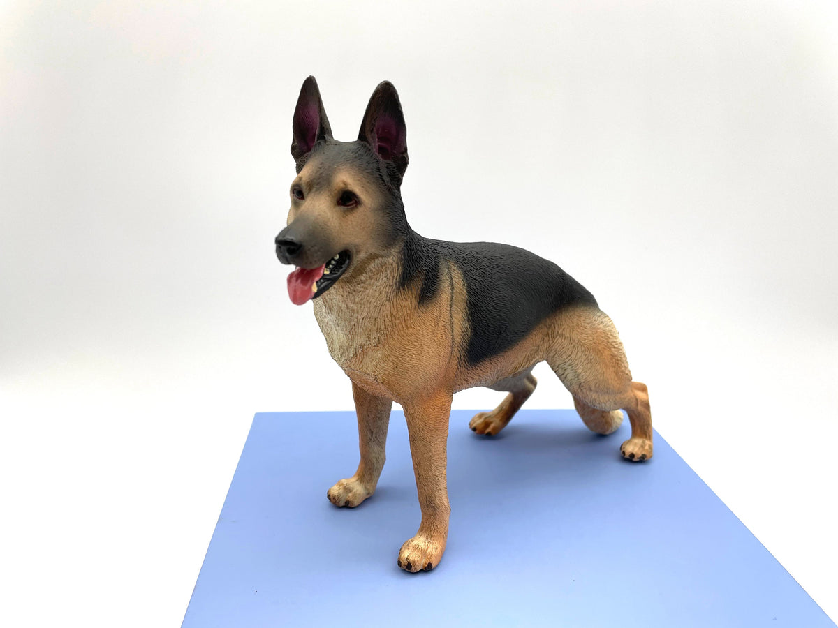 Miniature German Shepherd Statue 1:6 Scale Front View Dog Figurine