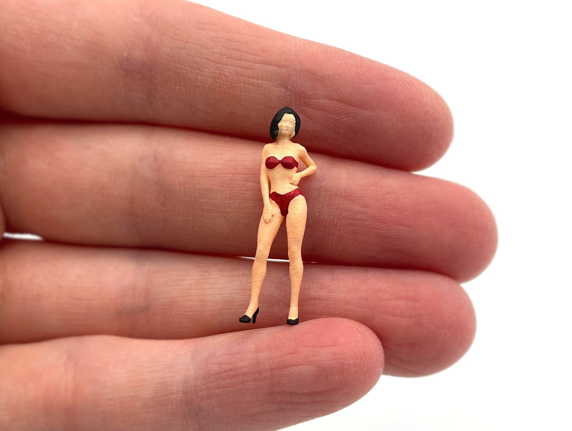 Miniature Bikini Girl Model Set 1:64 Scale Back View