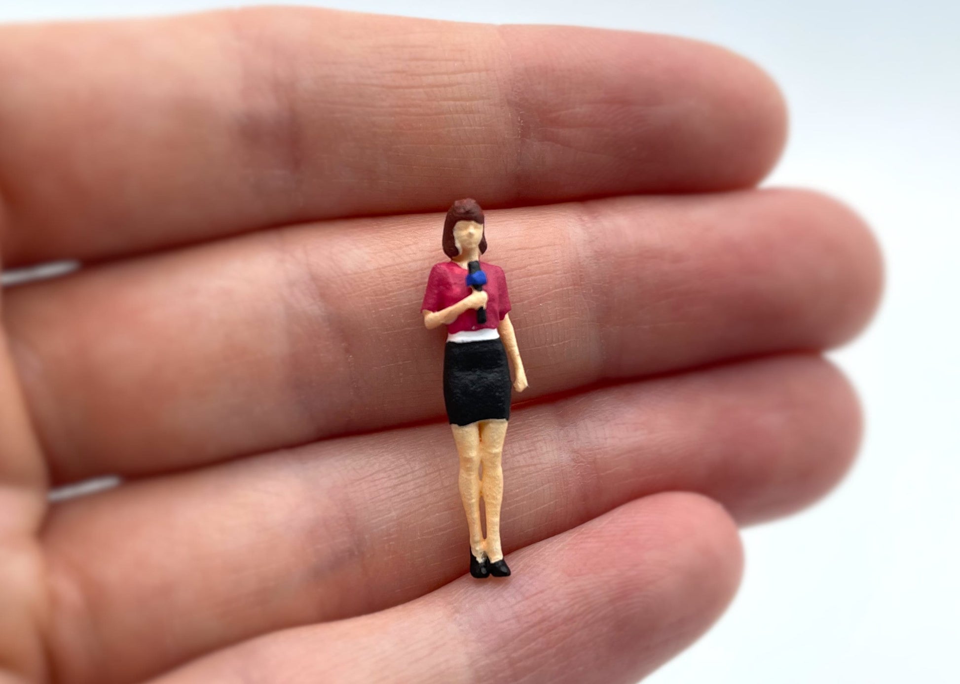 Miniature News Anchor 1:64 Scale Realistic Human Figure