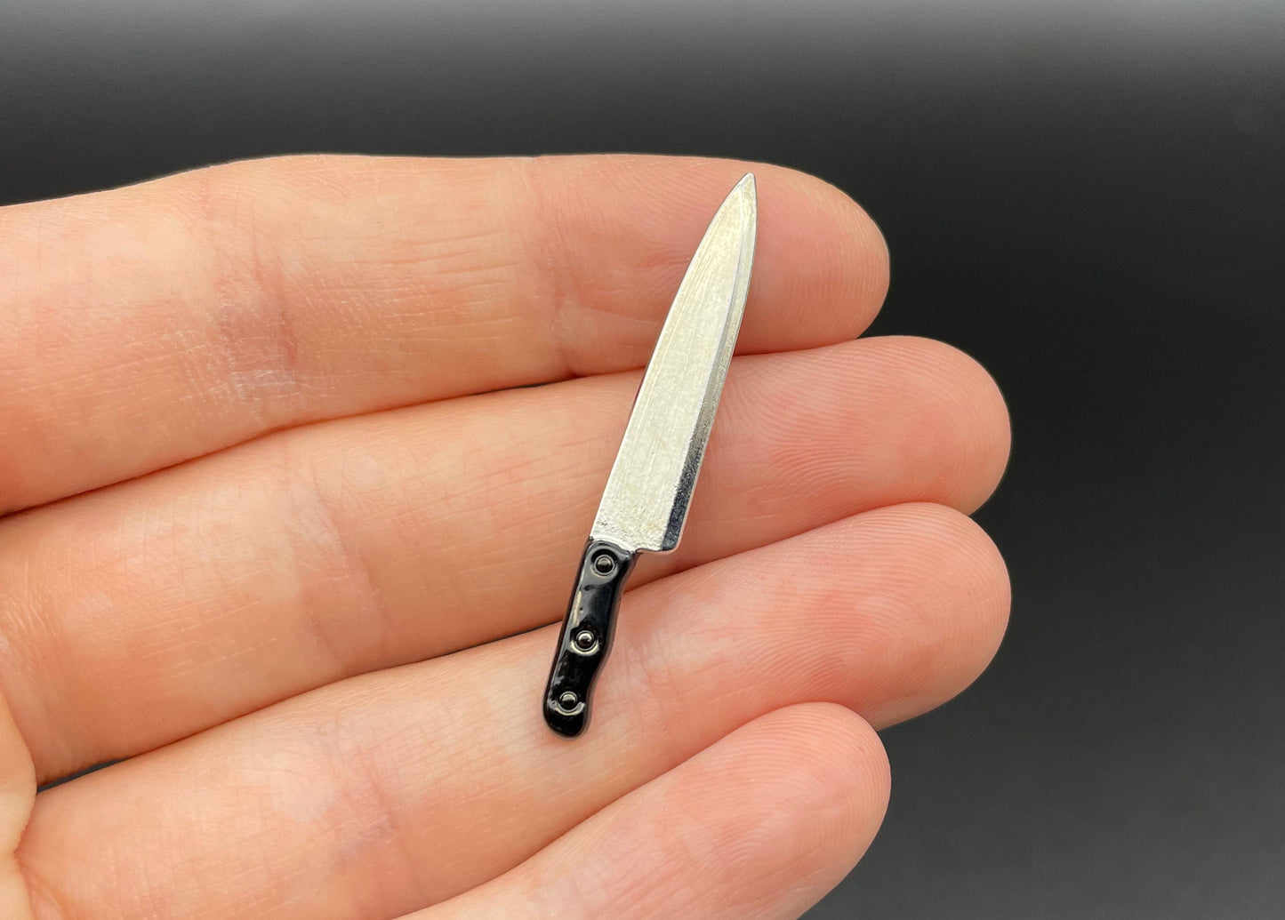 Miniature Kitchen Knife. Metal Utensils. Dollhouse Model Accessories. 1:12 Scale