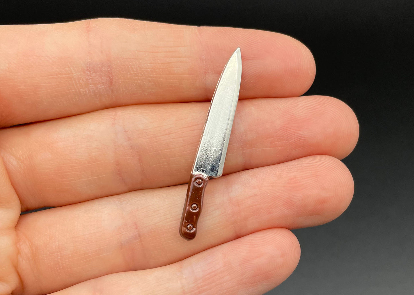 Miniature Kitchen Knife. Metal Utensils. Dollhouse Model Accessories. 1:12 Scale