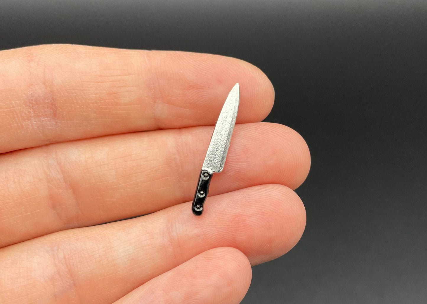 Miniature Kitchen Knife. Metal Utensils. Dollhouse Model Accessories. 1:12 Scale