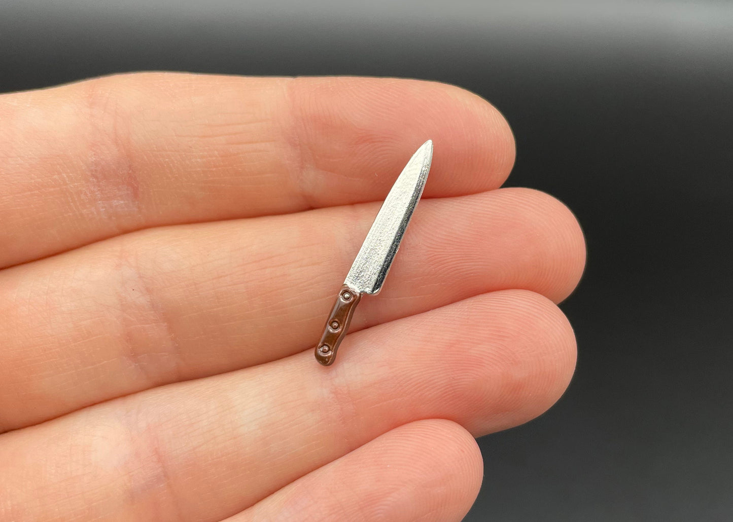 Miniature Kitchen Knife. Metal Utensils. Dollhouse Model Accessories. 1:12 Scale
