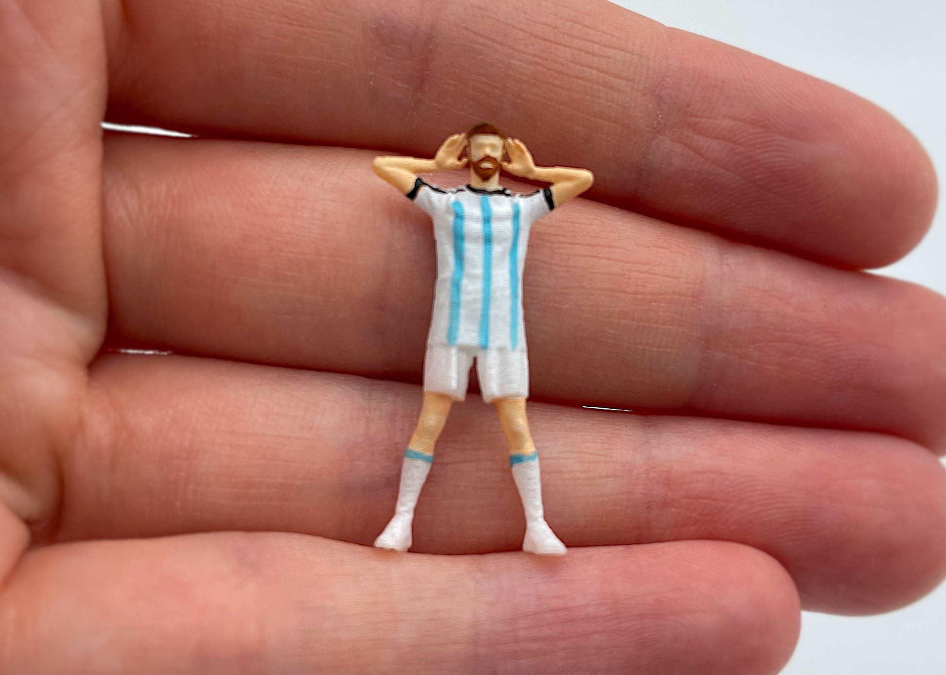 Miniature Soccer Players Set 1:64 Scale Side View