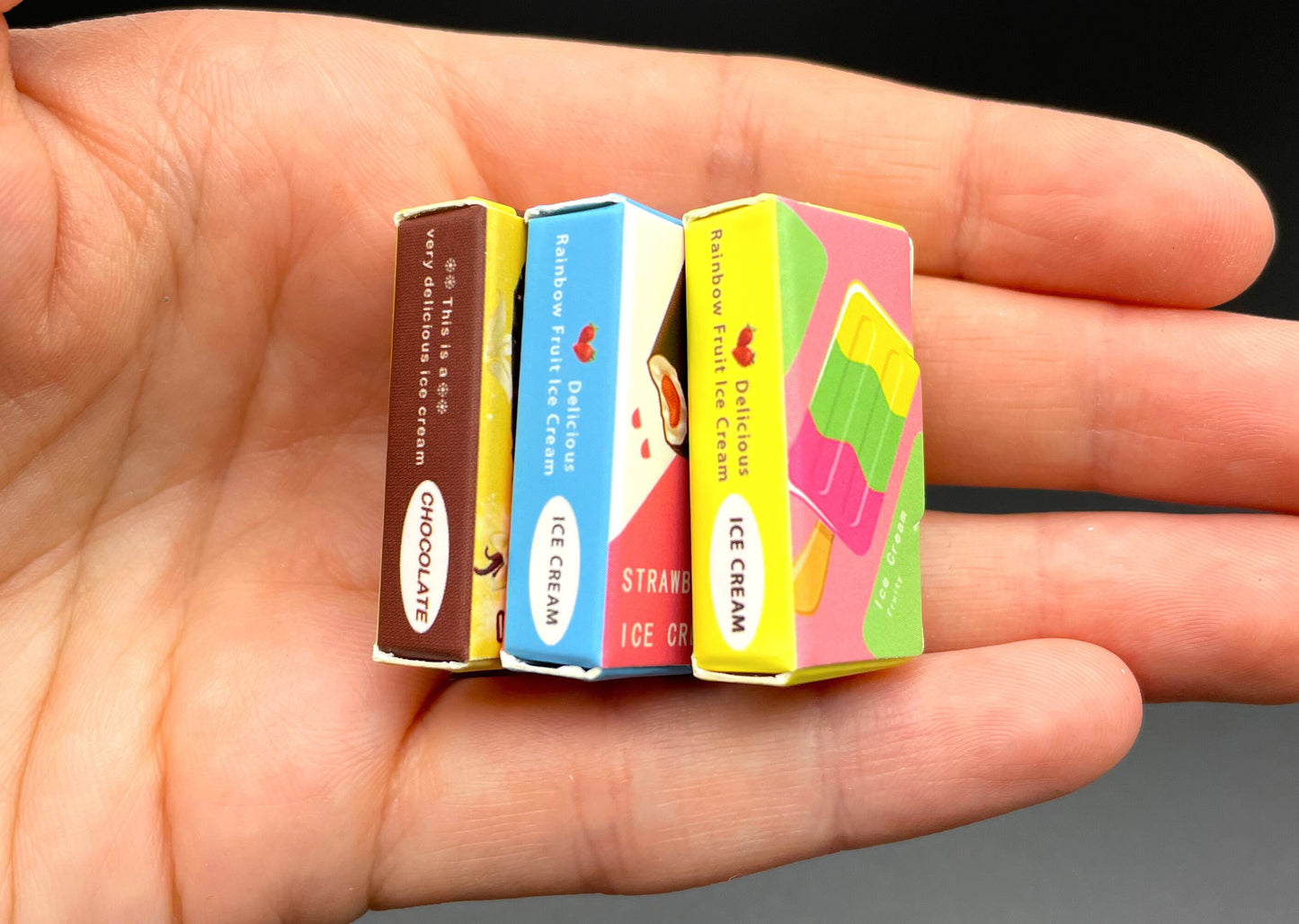 Miniature Ice Creams. Popsicles. Ice Lolly. 1:6 Scale Kitchen / Food Dollhouse Accessories
