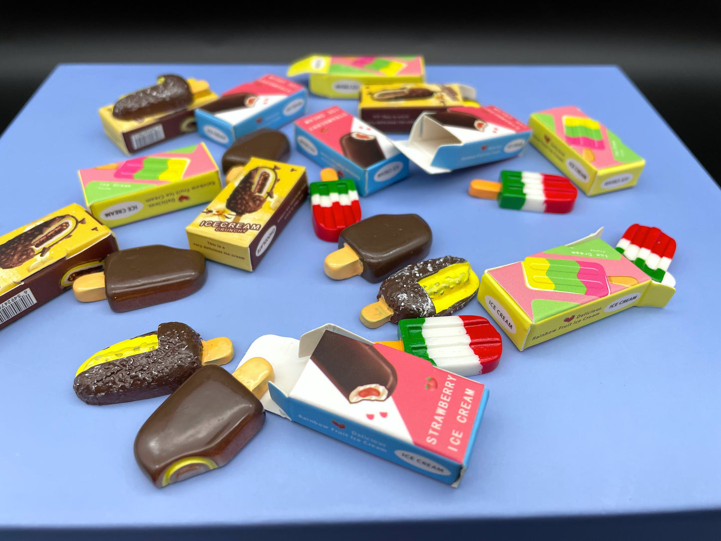 Miniature Ice Creams. Popsicles. Ice Lolly. 1:6 Scale Kitchen / Food Dollhouse Accessories