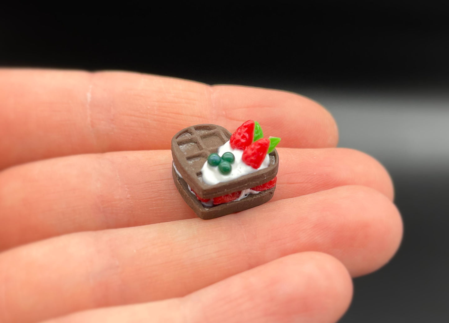 3 Miniature Waffles.  Mini Dessert. Dollhouse Kitchen Baking Accessories. 1:12 Scale