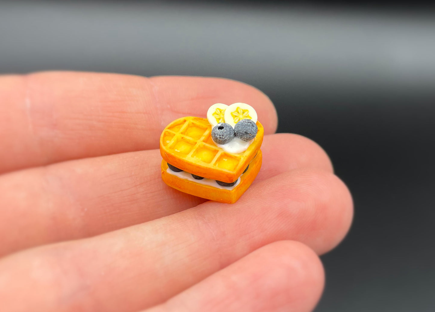 3 Miniature Waffles.  Mini Dessert. Dollhouse Kitchen Baking Accessories. 1:12 Scale