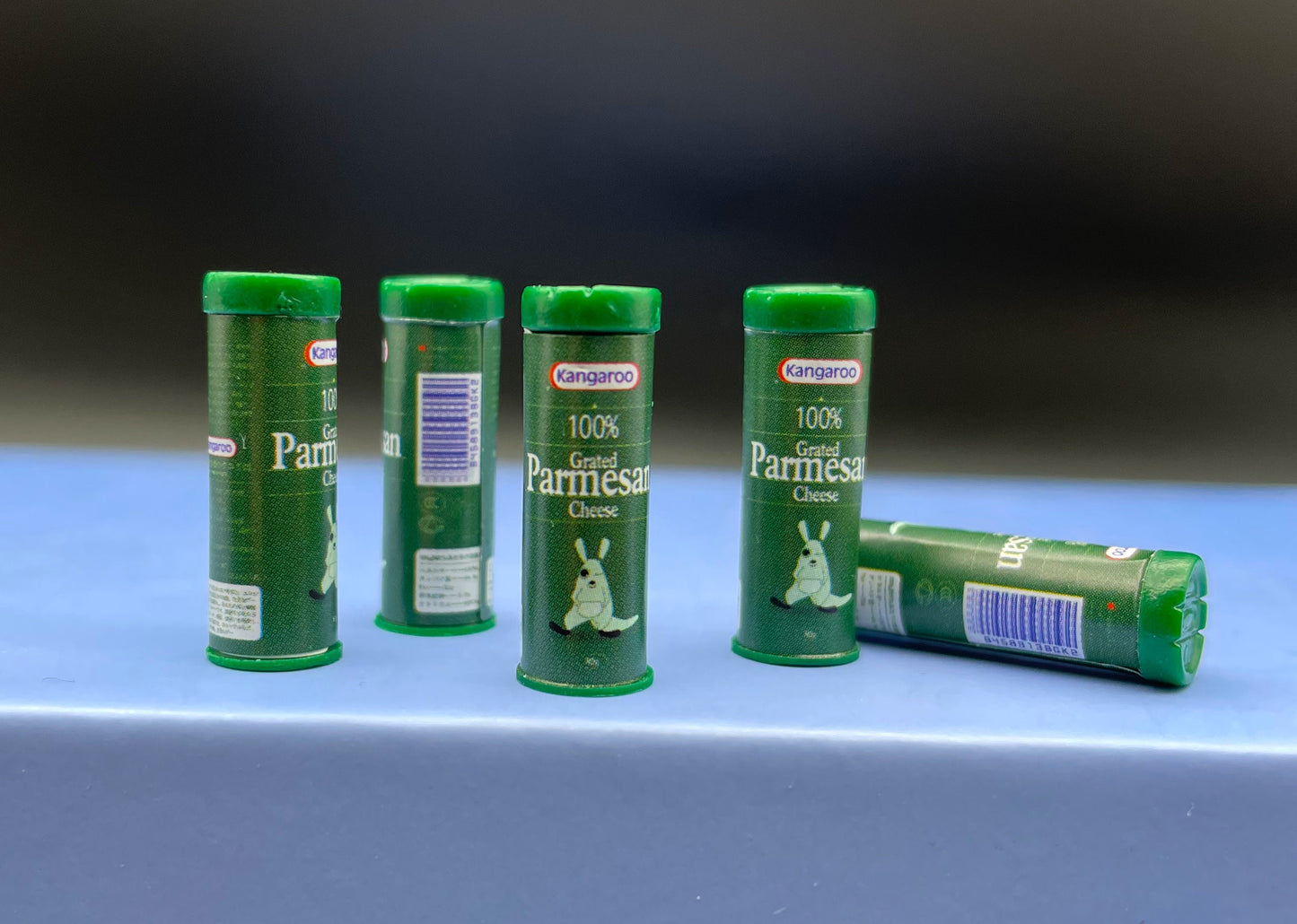 Miniature Parmesan Cheese Container.  Kitchen Food Dollhouse Accessory. 1:6 Scale