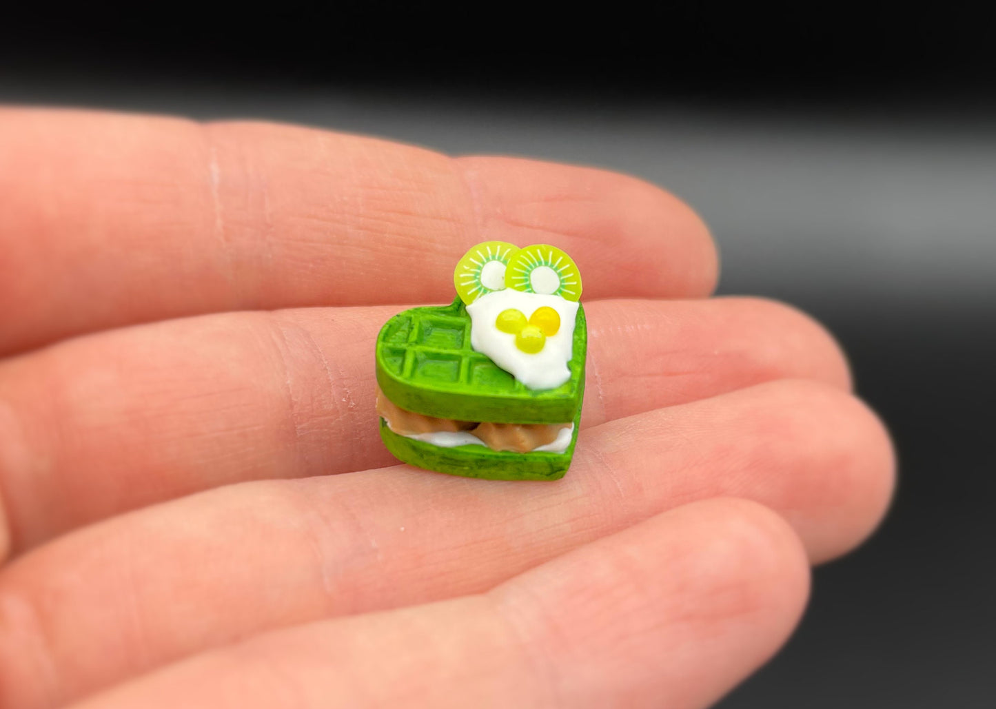 3 Miniature Waffles.  Mini Dessert. Dollhouse Kitchen Baking Accessories. 1:12 Scale
