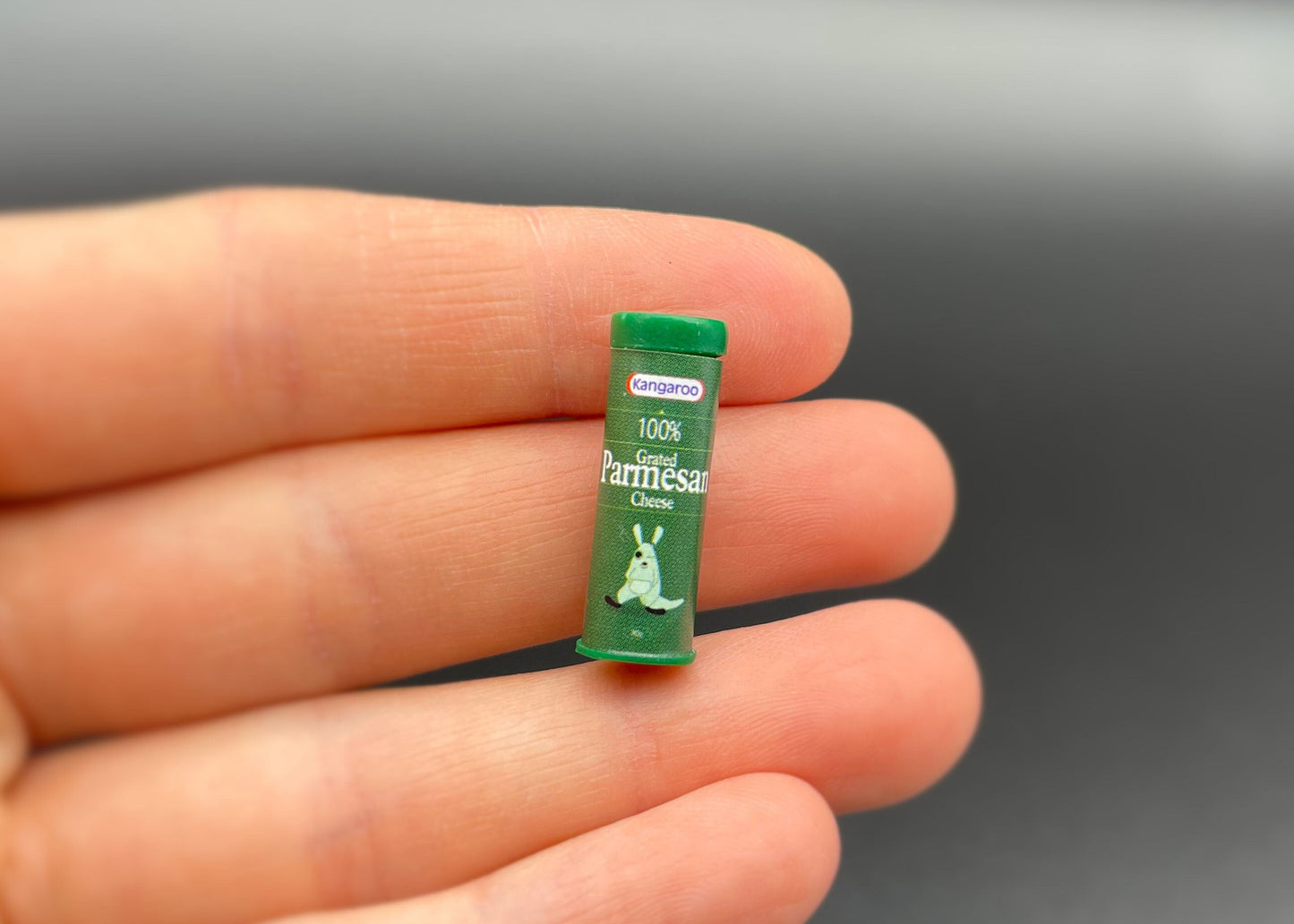 Miniature Parmesan Cheese Container.  Kitchen Food Dollhouse Accessory. 1:6 Scale