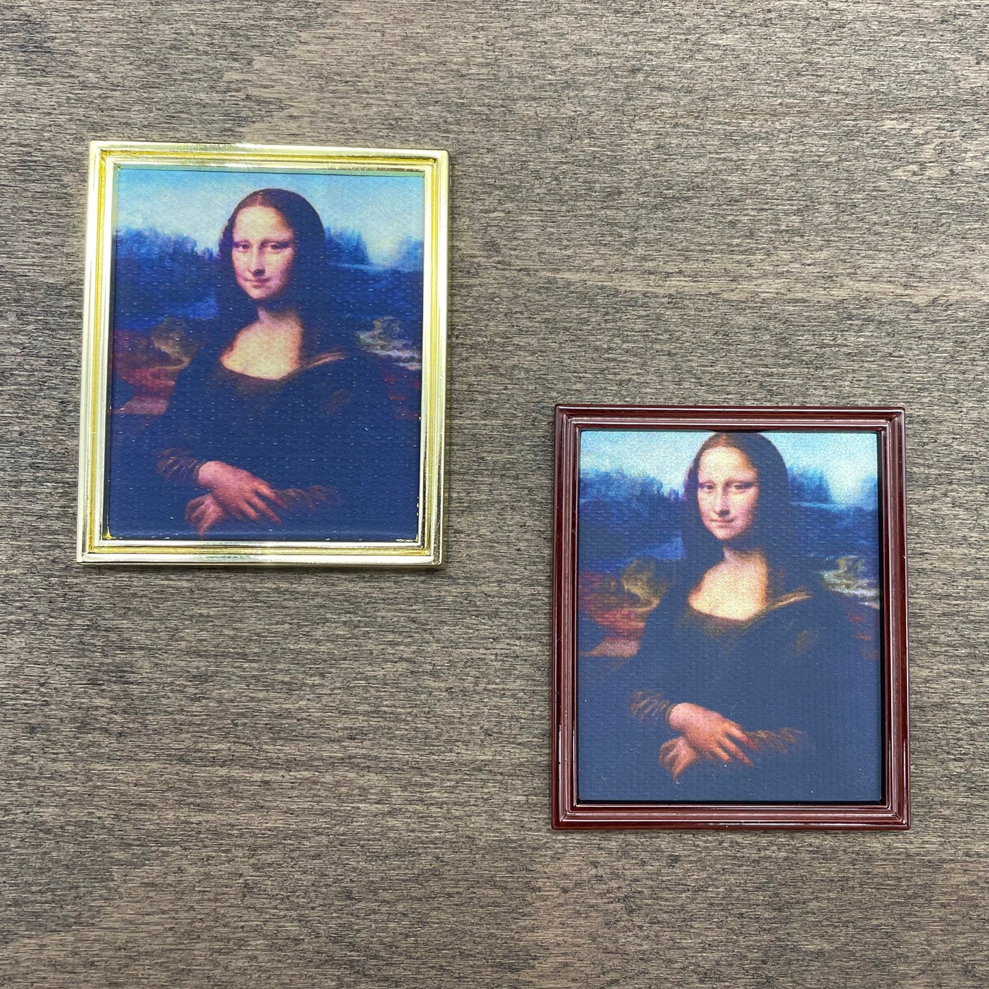 Miniature Oil Paintings in Gold or Brown Frame. 1:12 Scale Dollhouse Accessories