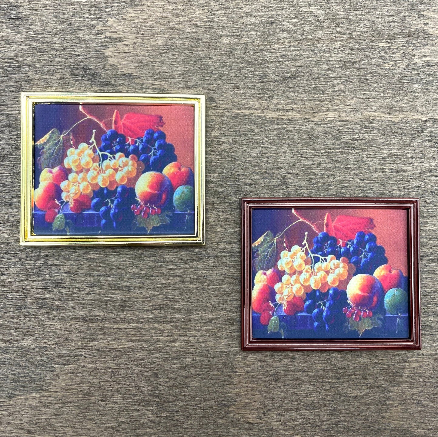 Miniature Oil Paintings in Gold or Brown Frame. 1:12 Scale Dollhouse Accessories