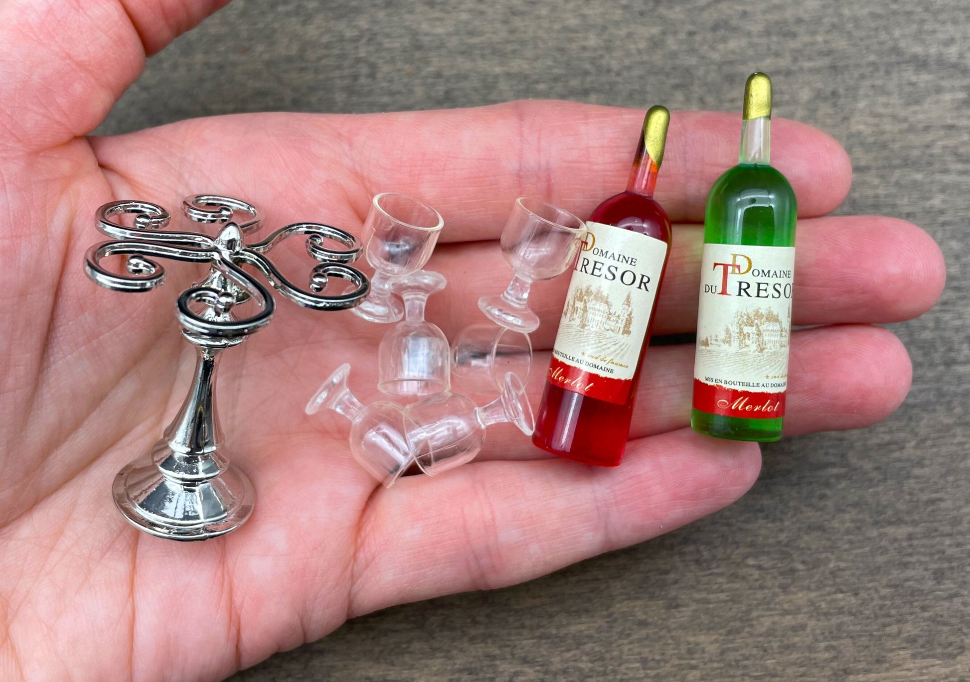 Miniature Handmade Wine Rack 1:6 Scale Dollhouse Detail View