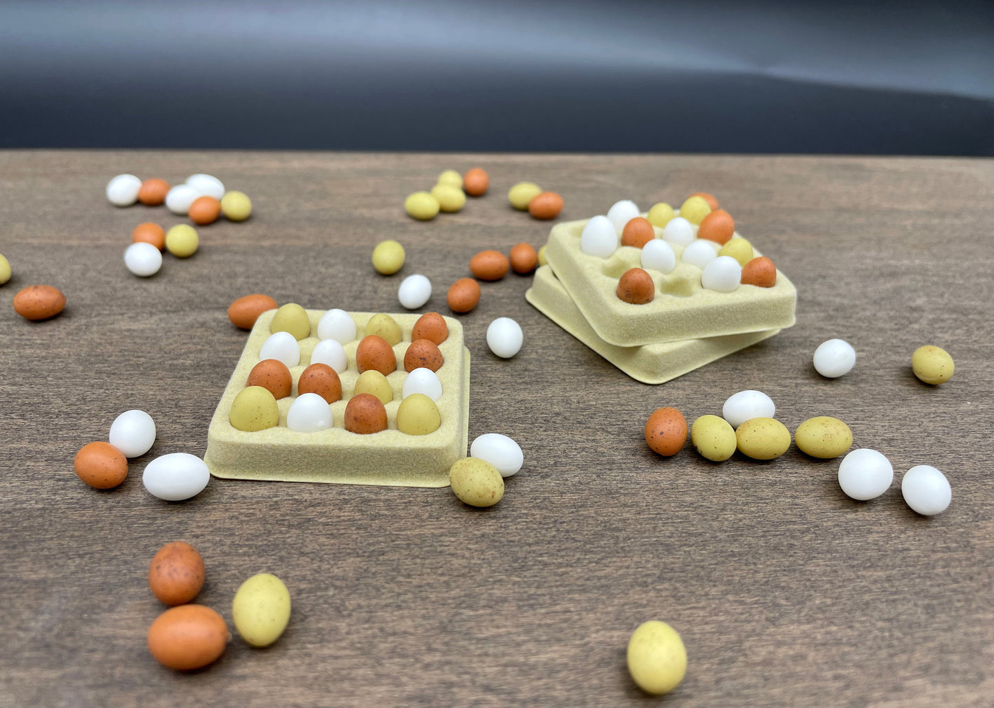 Miniature Eggs and Egg Boxes. 1:6 Scale