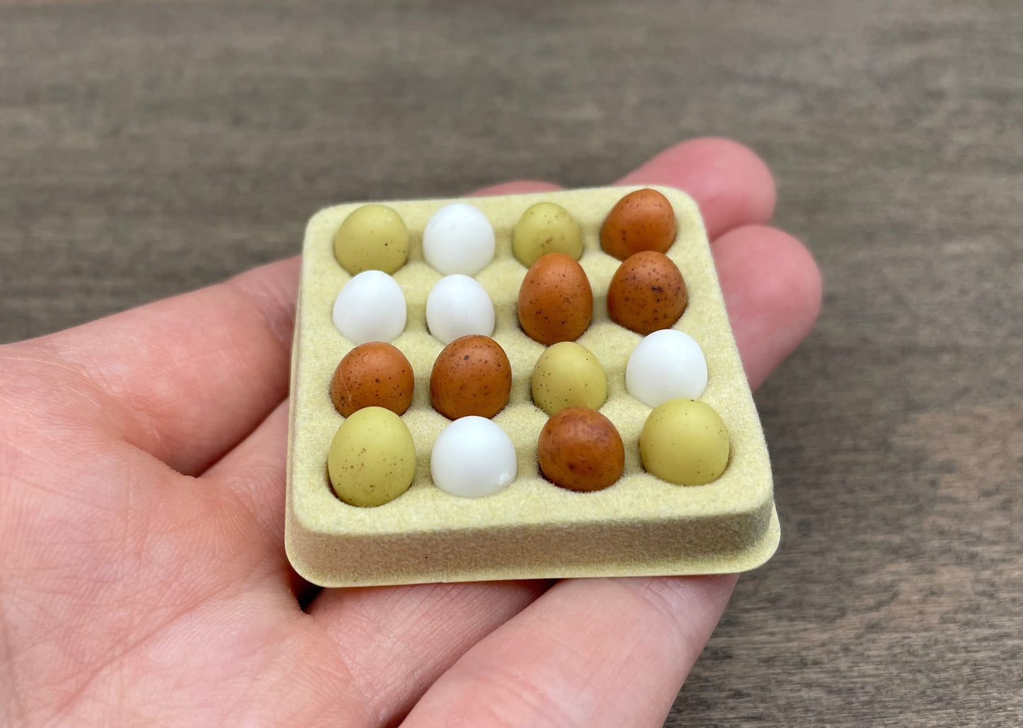 Miniature Eggs and Egg Boxes. 1:6 Scale