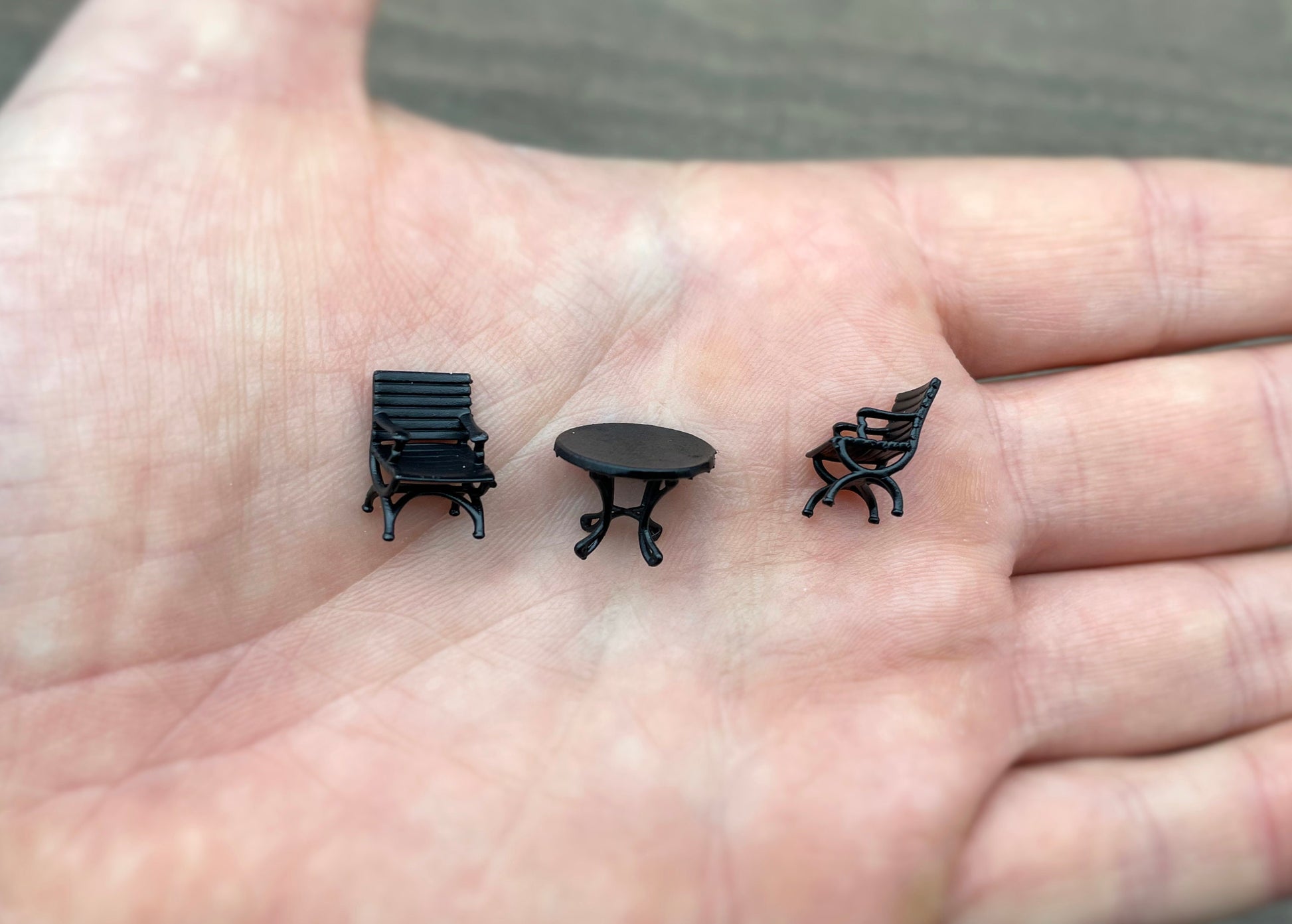 Miniature Furniture Tables Chairs Sofa Bench 1:64 Scale