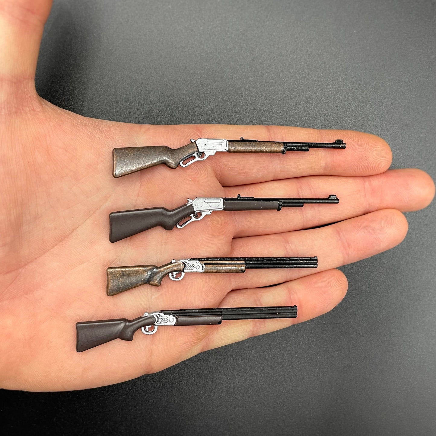 Miniature Guns. Shotgun, Rifle. Dollhouse Model Accessories. 1:12 Scale