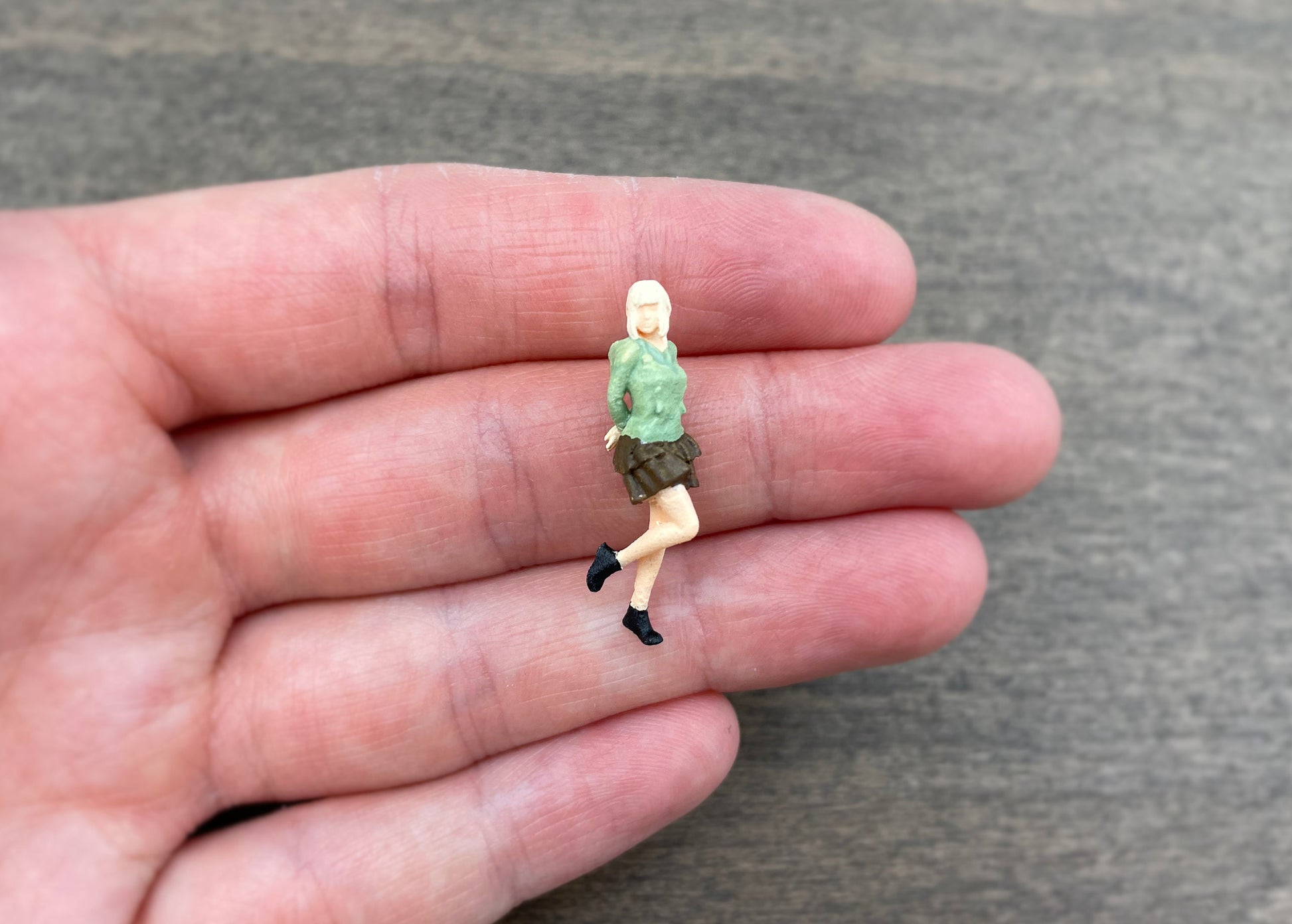Miniature Skirt Woman Cowgirl Set 1:64 Scale Side View