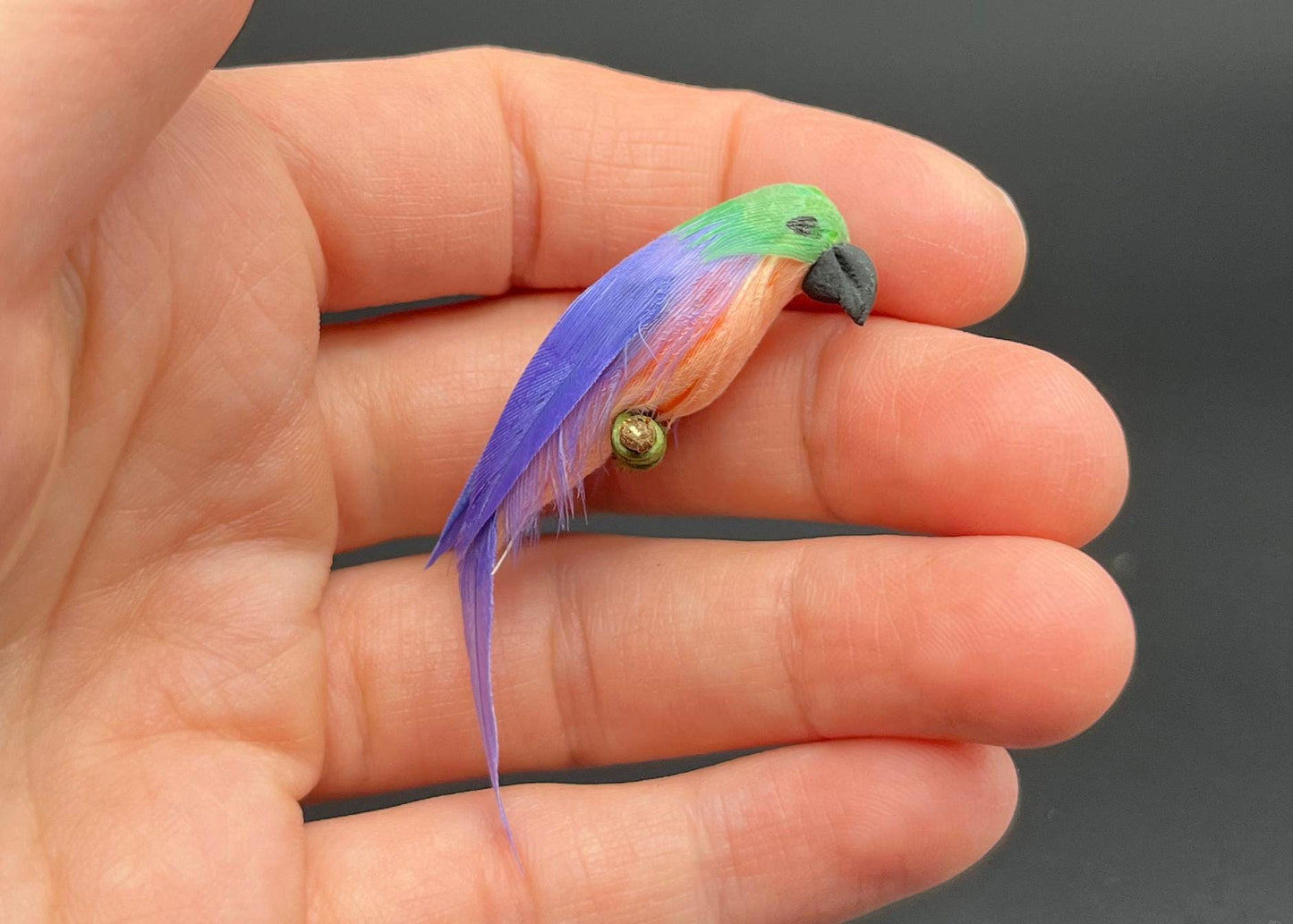 Miniature Birds. Fairy Garden Colorful Birds.
