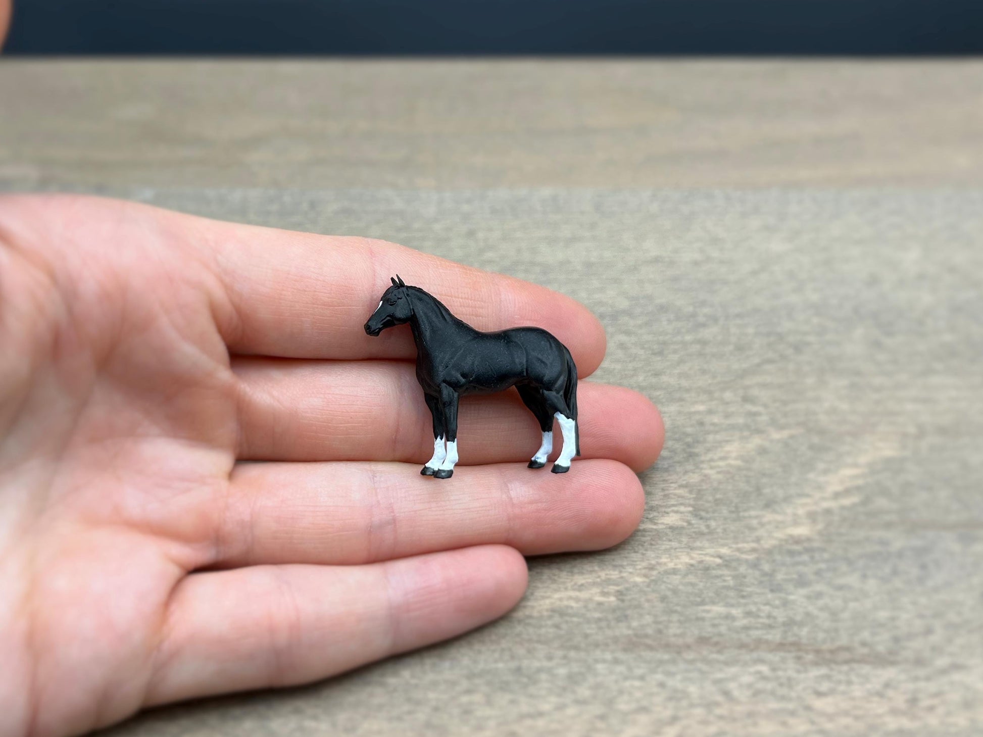 Miniature Horse 1:64 Scale Painted Black Realistic Animal