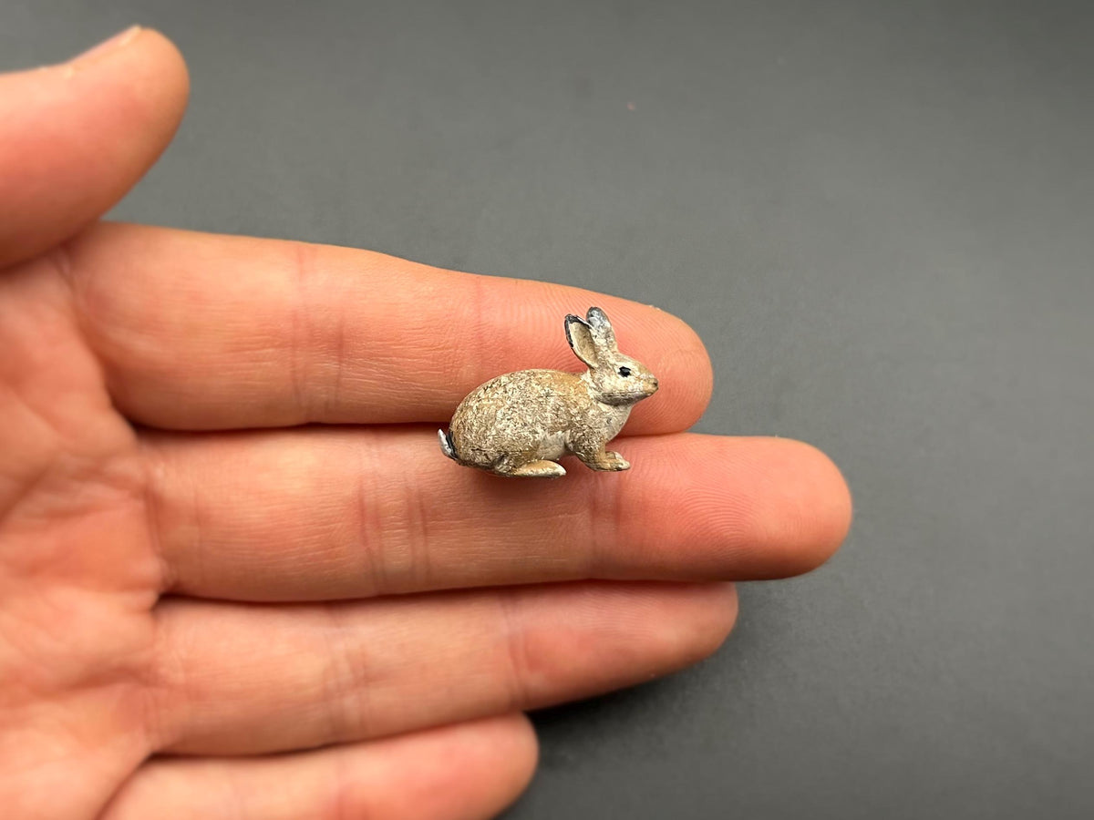 Miniature Brown Rabbits Miniature Bunny Rabbits. Hand-Painted. 1:12 Scale Miniature Figures ...