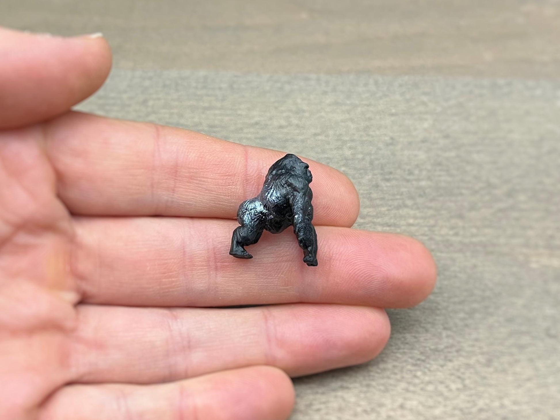 Miniature Silverback Gorilla Realistic Model Back View