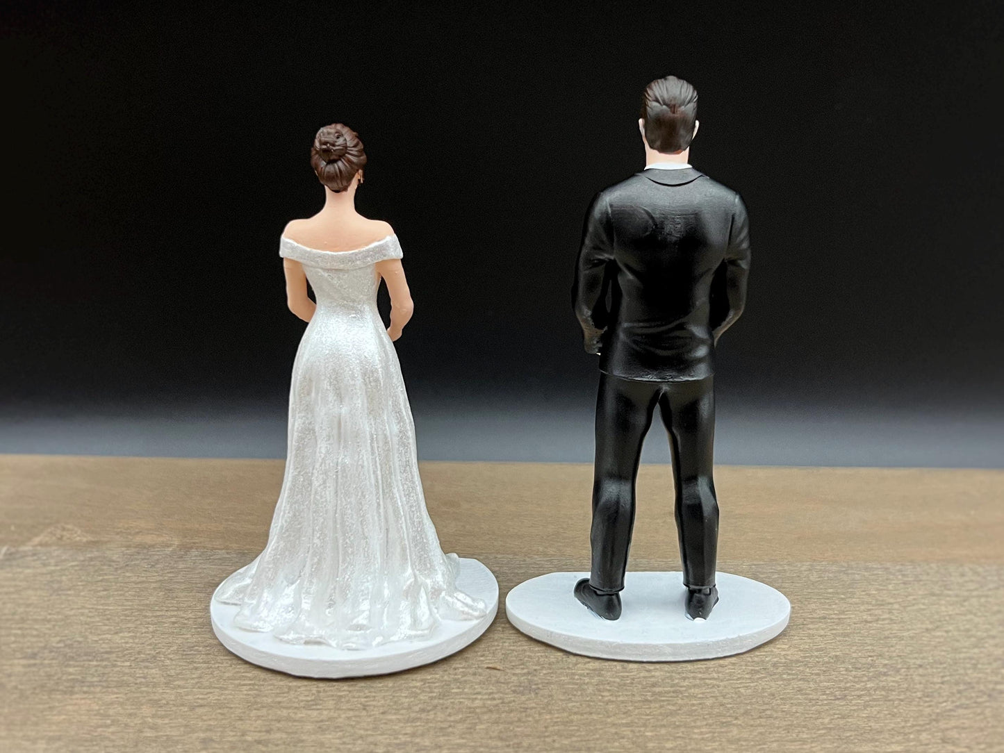 Bride and Groom Couple. Wedding Cake Topper. 4 inches / 10cm tall