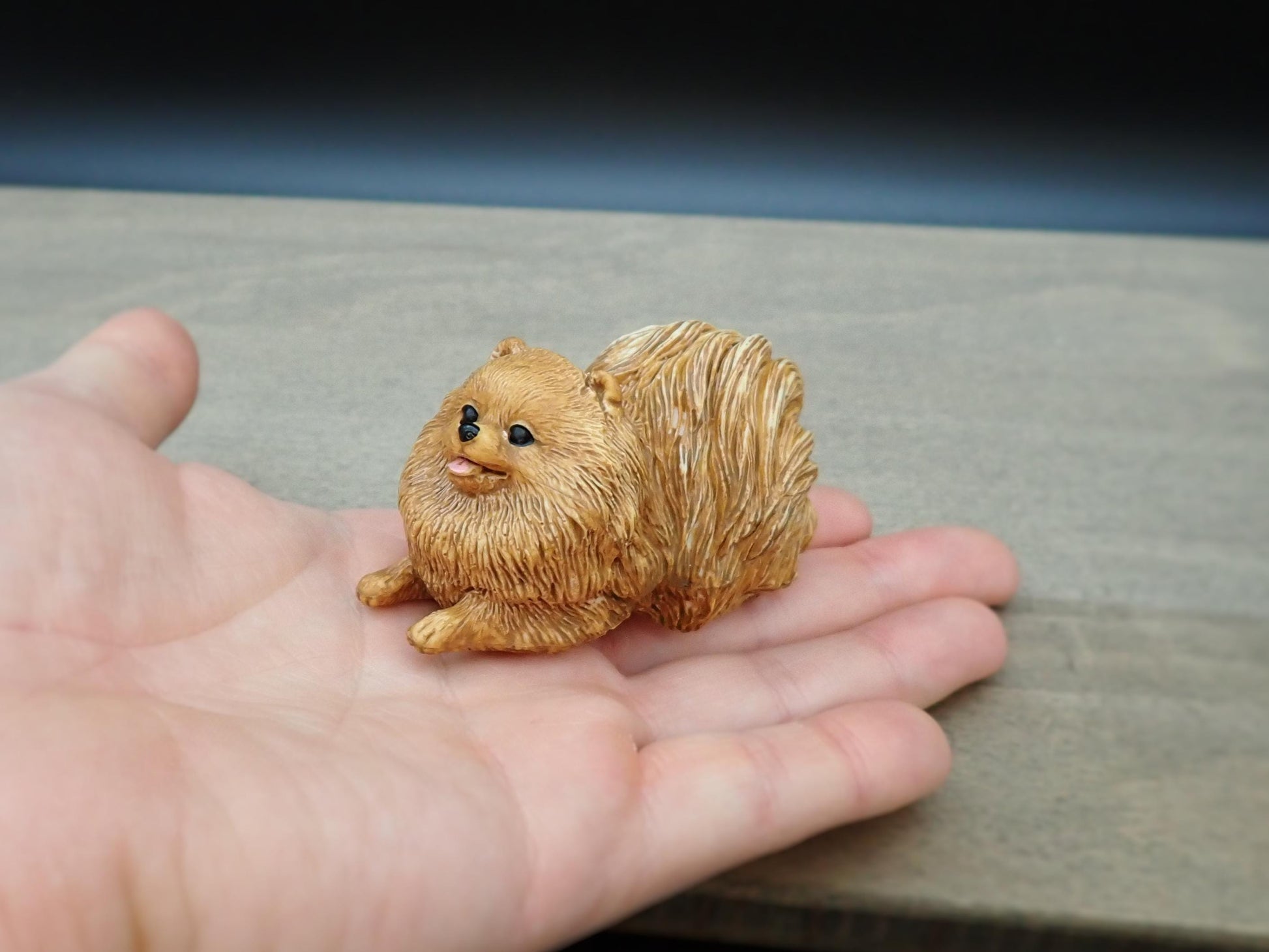 Miniature Pomeranian Dog 1:6 Scale Realistic Statue