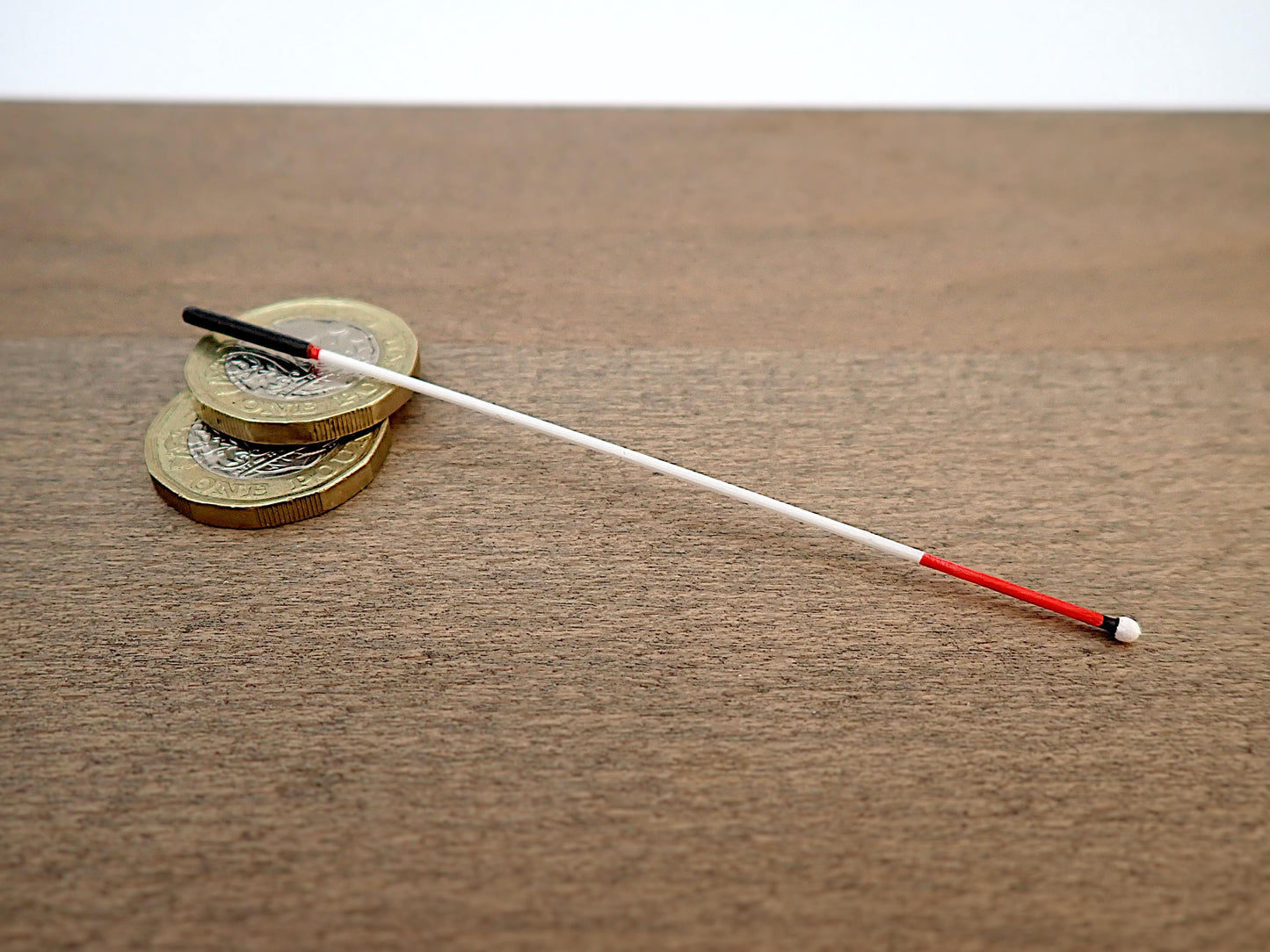 White Cane. Stick for the Blind / Visually Impaired. Miniature 1:12 Scale Dollhouse Accessory