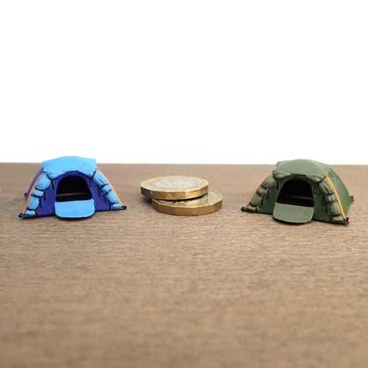 Miniature Camping Tent. Hand-Painted. 1:64 Scale