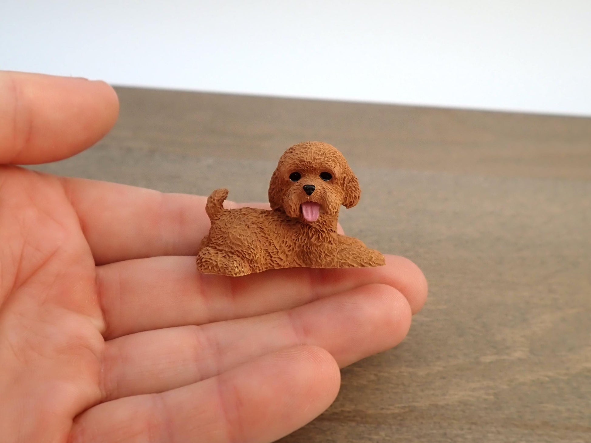 Miniature Poodle Dog White 1:12 Scale Model