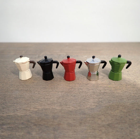 Miniature Moka Pot, Italian Espresso Maker. 1:12 Scale Kitchen Accessory