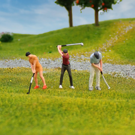 1:87 Scale Hand-Painted Golfer Figures - Miniature Golf Scene Collectibles
