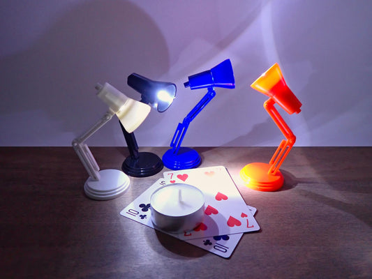 Miniature Desk Lamp. Adjustable Height with LED Light. 1:6 Scale.