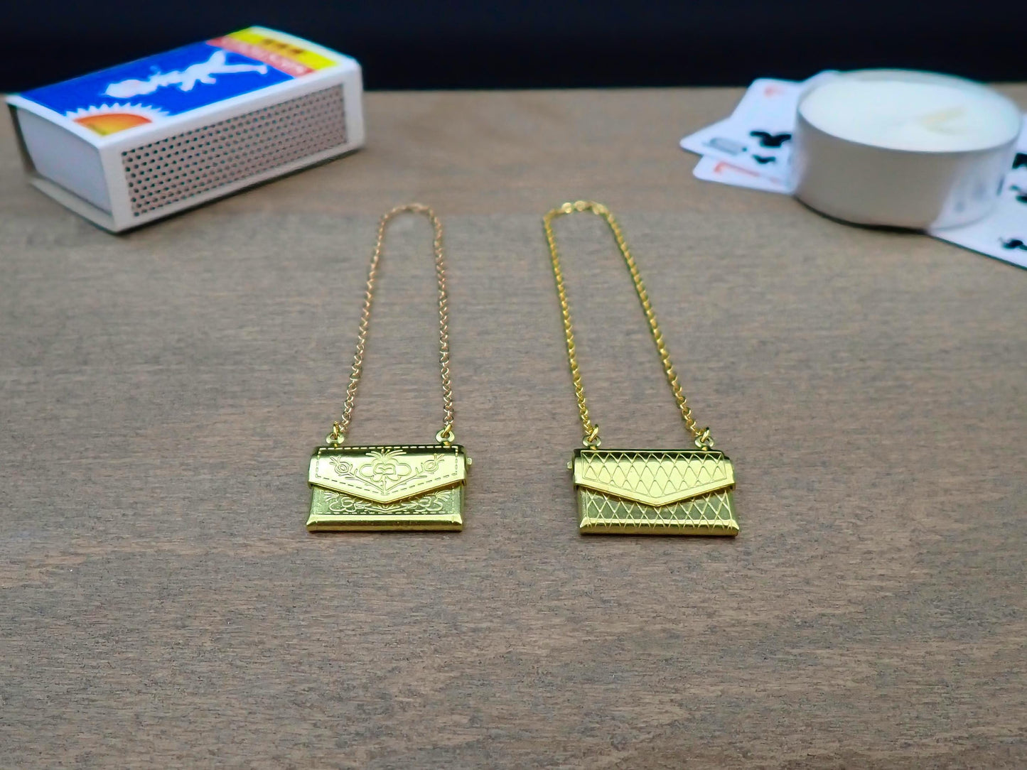 Miniature Gold Handbag. 1:12 Scale Dollhouse Fashion Accessory