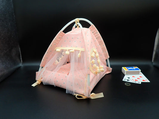 Miniature Camping Tent. 1:12 Scale. Dollhouse Adventure Accessory