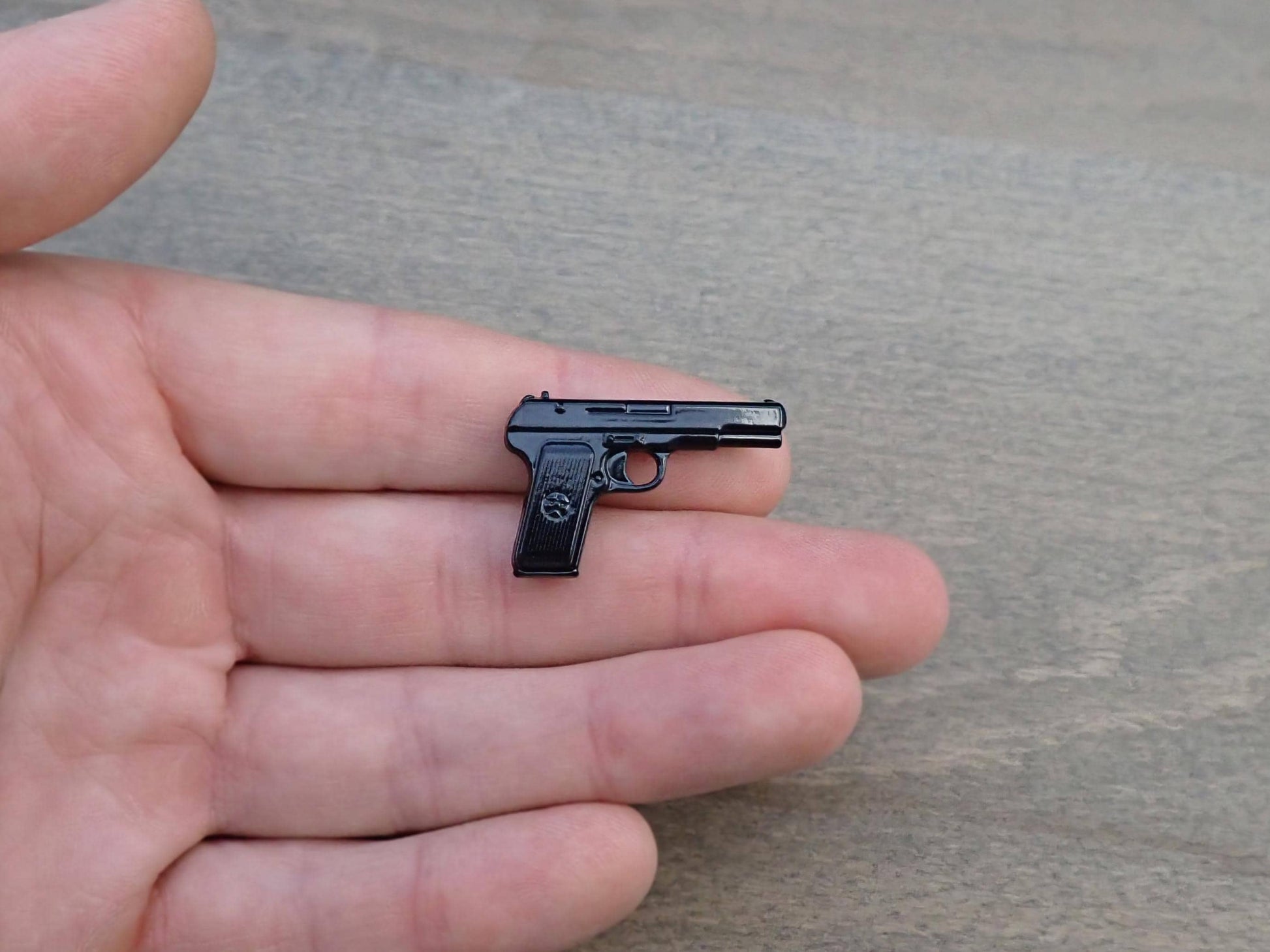 Miniature Handgun 1:6 Scale Dollhouse Accessory Front View