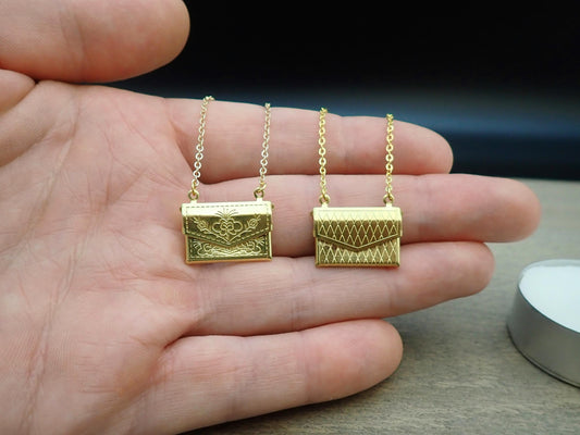 Miniature Gold Handbag. 1:12 Scale Dollhouse Fashion Accessory
