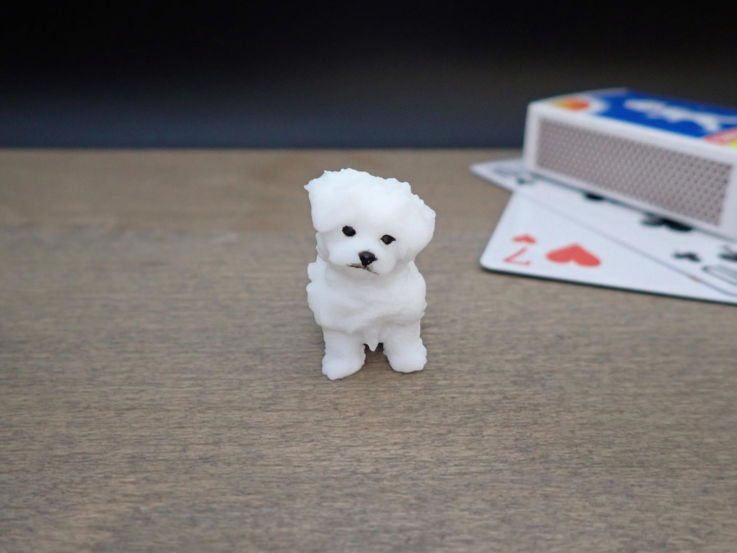 Miniature White Fluffy Dog / Puppy Model / Figure